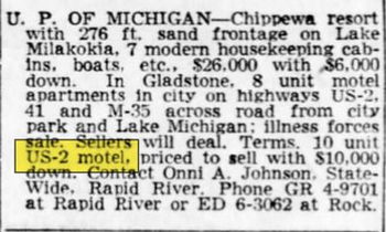 US-2 Motel - Jul 1959 Ad (newer photo)